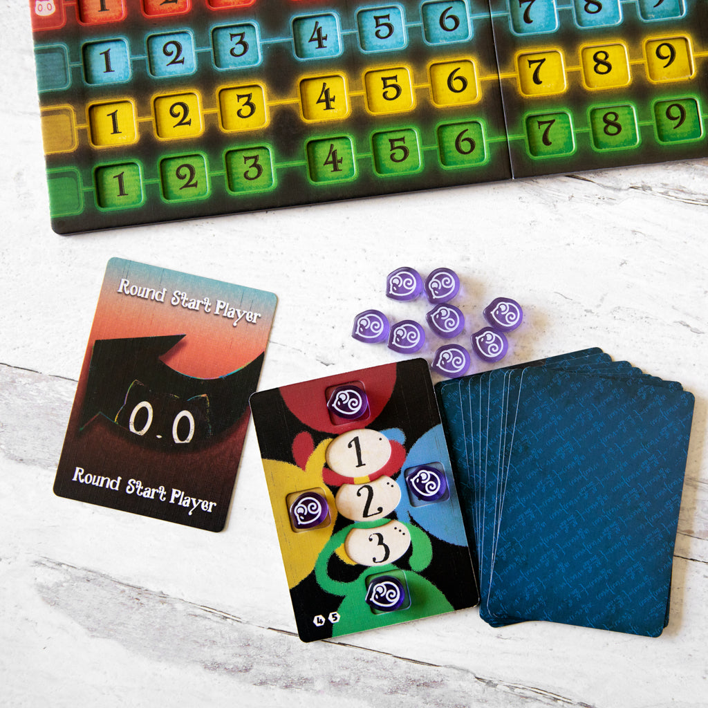 Tablero cartas y tokens - Cat in the box - Reseña